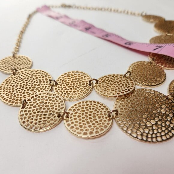 Women's Gold Toned Disc Necklace - Picture 3 of 3